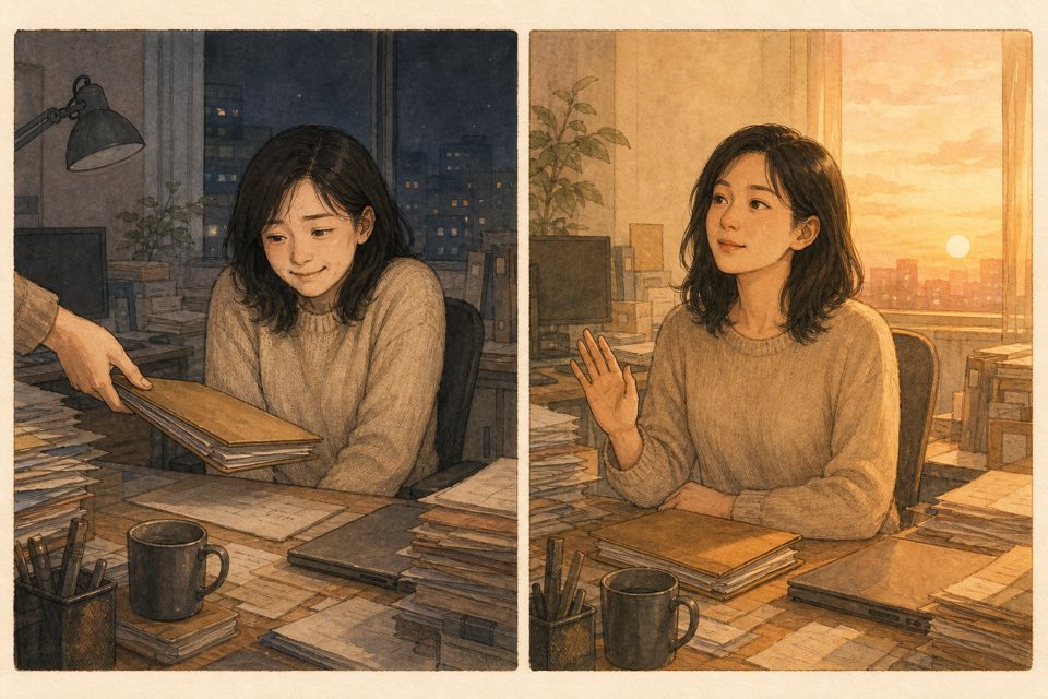 两格漫画：同一个夜晚的两种结局